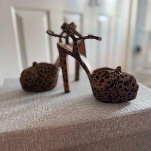 Aquazzura Brown and Black Leopard Heels